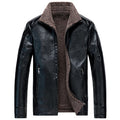 Winter Faux Leather Jackets Men Fleece Thick Warm Motorcycle Coats Male Leather Slim