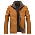 Winter Faux Leather Jackets Men Fleece Thick Warm Motorcycle Coats Male Leather Slim