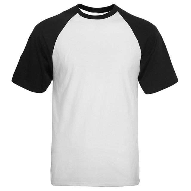 T Shirt Men Solid Color Tshirt Mens Black Gray White Blue Red Green Summer Tops Tees Cotton Basis Raglan Brand T-Shirt