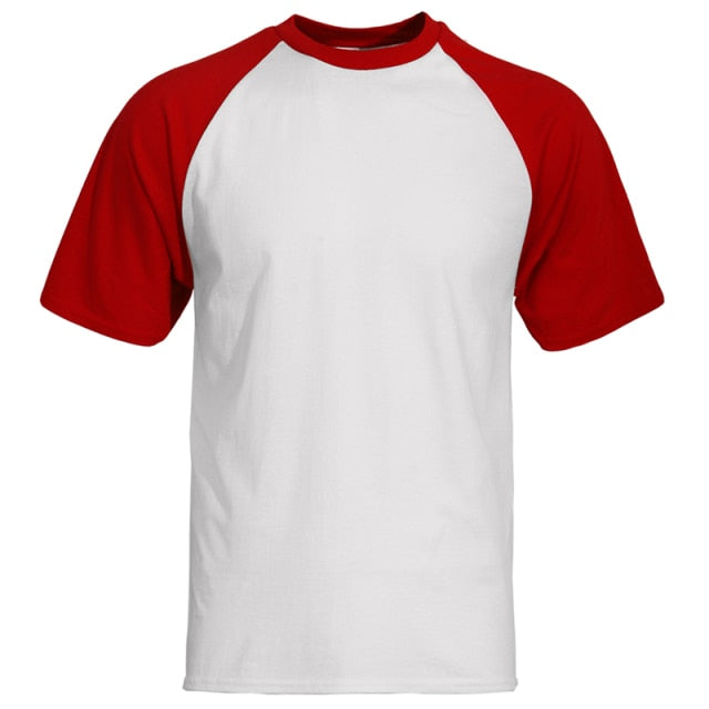 T Shirt Men Solid Color Tshirt Mens Black Gray White Blue Red Green Summer Tops Tees Cotton Basis Raglan Brand T-Shirt