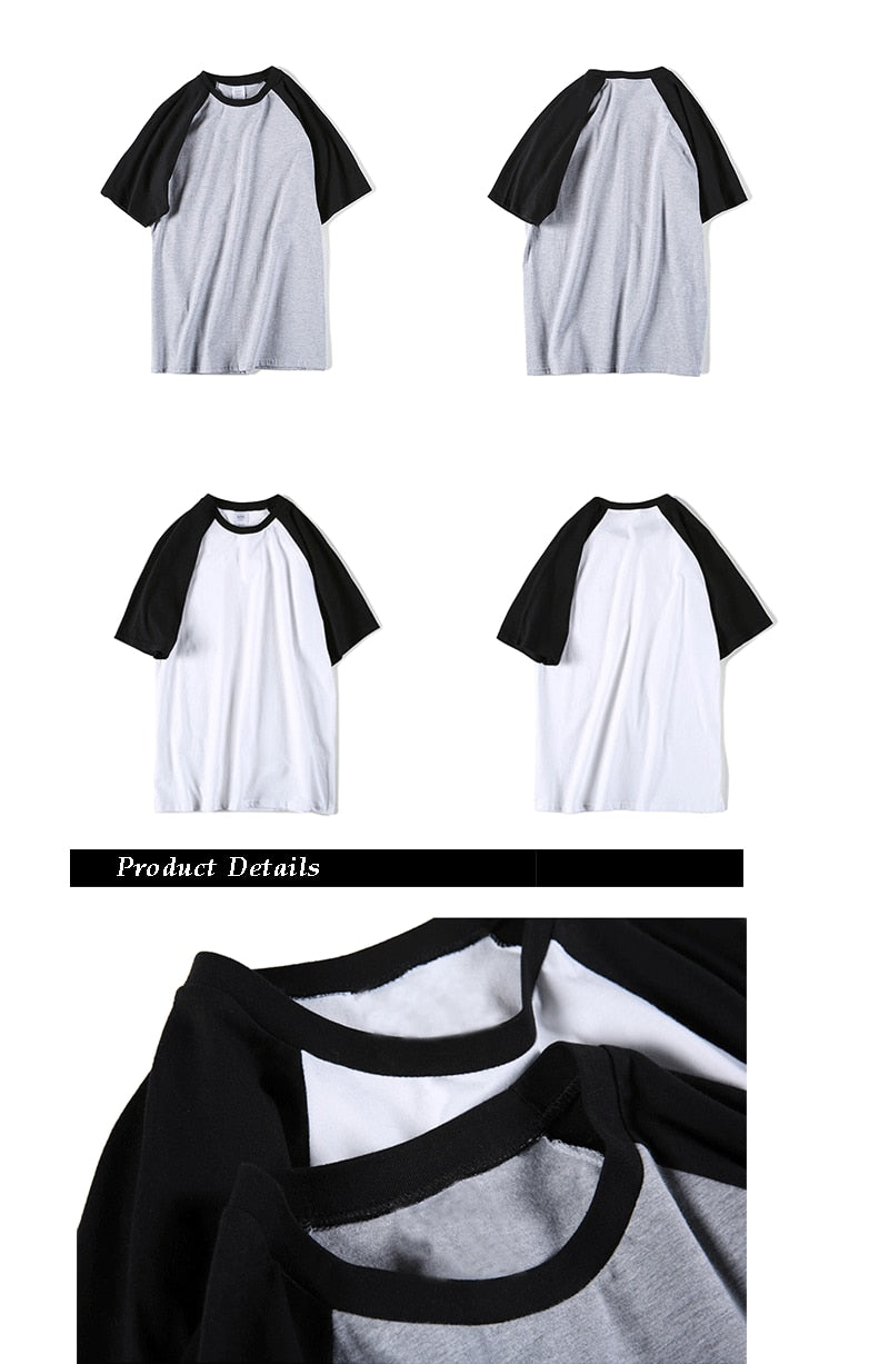 T Shirt Men Solid Color Tshirt Mens Black Gray White Blue Red Green Summer Tops Tees Cotton Basis Raglan Brand T-Shirt