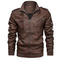 Mens Leather Jacket Male Motorcycle Leather Jackets Faux Biker Coats