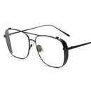 Oversized Glasses Frame Men Women New Luxury Retro Square Flat Mirror Gold Silver Frame Clear Lens Sunglasses UV400