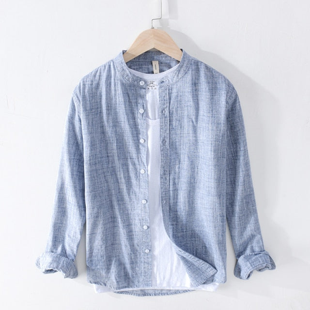 Casual Shirts Men Basic Classic White Hawaiian Shirt Male Long Sleeve