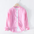 Casual Shirts Men Basic Classic White Hawaiian Shirt Male Long Sleeve