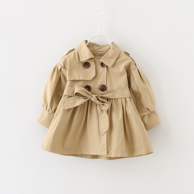 Veste d'automne pour filles, vêtements pour enfants, trench, manteaux pour filles, vêtements d'extérieur avec ceinture, de 0 à 4 ans, nouvelle collection