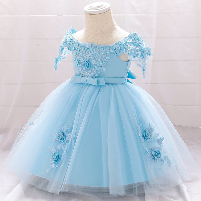 Summer Infantil First Birthday Dress Christening For Baby Girl Clothes Voile Princess Dresses Party Flower Gown 1 2 Year