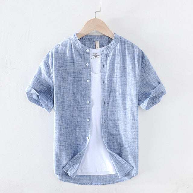 Casual Shirts Men Basic Classic White Hawaiian Shirt Male Long Sleeve