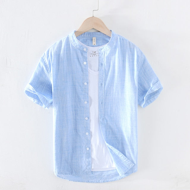 Casual Shirts Men Basic Classic White Hawaiian Shirt Male Long Sleeve