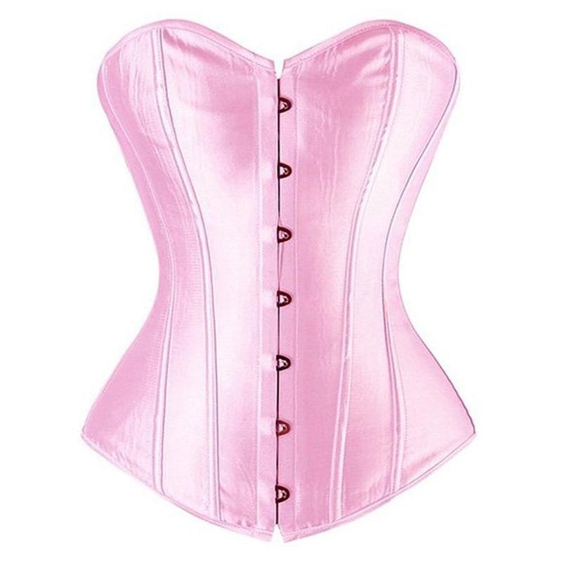 Corset Top Bustiers Overbust Satin Sexy Corsets Victoriens Corselet Brocart Vintage Style Femmes Rose Vert
