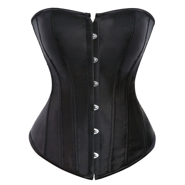 Corset Top Bustiers Overbust Satin Sexy Corsets Victoriens Corselet Brocart Vintage Style Femmes Rose Vert