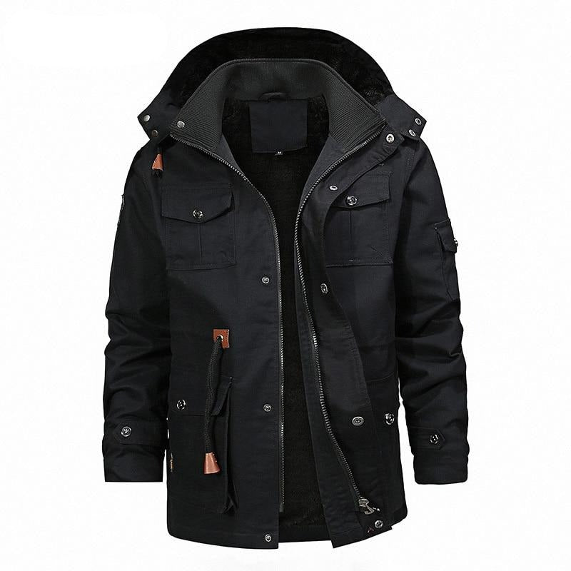 Winter Men's Fleece Warm Jackets Men Thermal Thick Hooded Coats Outerwear Male Army Military Jackets Mens Clothing