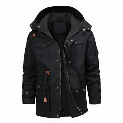 Winter Men's Fleece Warm Jackets Men Thermal Thick Hooded Coats Outerwear Male Army Military Jackets Mens Clothing