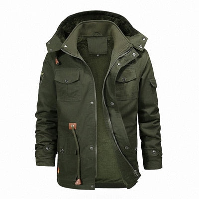 Winter Men's Fleece Warm Jackets Men Thermal Thick Hooded Coats Outerwear Male Army Military Jackets Mens Clothing