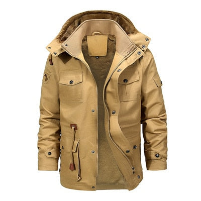 Winter Men's Fleece Warm Jackets Men Thermal Thick Hooded Coats Outerwear Male Army Military Jackets Mens Clothing