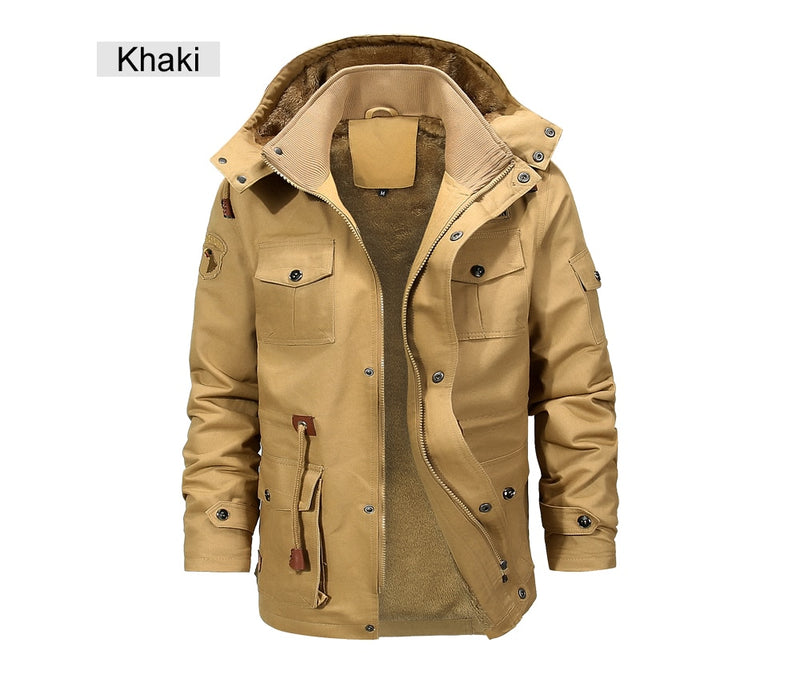 Winter Men's Fleece Warm Jackets Men Thermal Thick Hooded Coats Outerwear Male Army Military Jackets Mens Clothing