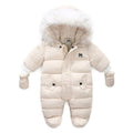 Thick Warm Infant Baby Jumpsuit Hooded Inside Fleece Boy Girl Winter Autumn Overalls Children Outerwear Kids Snowsuit