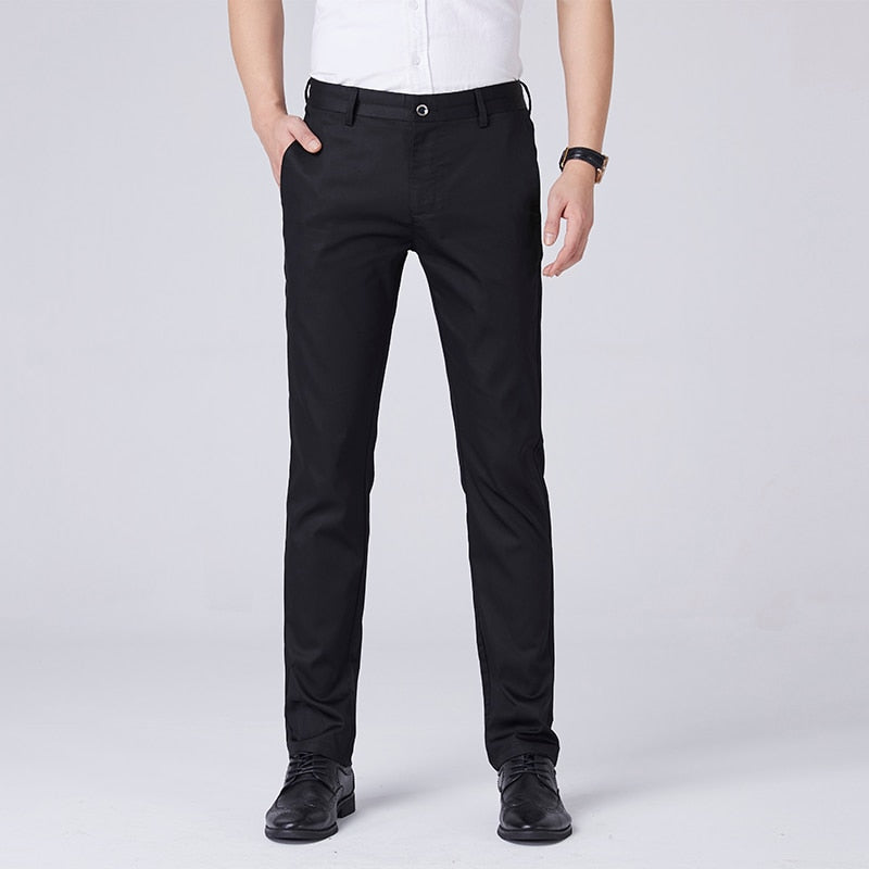 Men Dress Pants Male Slim Fit Dress Trousers Mens Black Business Blazer Trousers