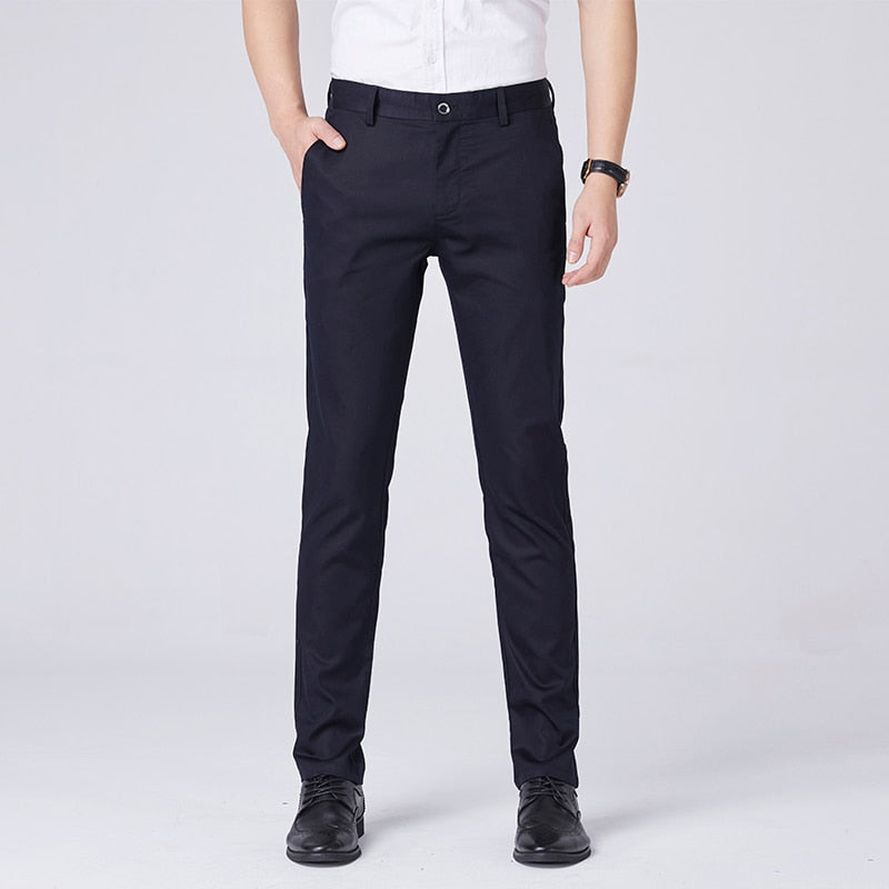 Men Dress Pants Male Slim Fit Dress Trousers Mens Black Business Blazer Trousers