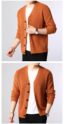 Pull Hommes Cardigan Épais Slim Fit Pulls Tricots Chaud Hiver Style Casual Vêtements Homme