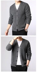 Pull Hommes Cardigan Épais Slim Fit Pulls Tricots Chaud Hiver Style Casual Vêtements Homme