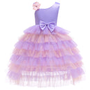 Elegant Princess Baby Girls party Dress for Wedding Mesh Bow shoulder Kids Dresses for Toddler Girl Children Christmas Clothing