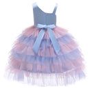 Elegant Princess Baby Girls party Dress for Wedding Mesh Bow shoulder Kids Dresses for Toddler Girl Children Christmas Clothing