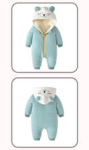 Newborn Clothing Autumn/Winter Solid Cute Cat Hooded Thick Infant Romper Jumpsuit Baby Snowsuit Baby For 0-24M