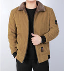 Winter Men's Bomber Jacket Man Corduroy Cotton Warm Padded Coats Casual Outwear Thermal Jackets Mens Clothing