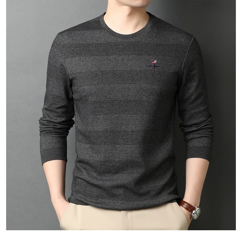 Men Slim Fit Long Sleeve t Shirt O Neck Long Sleeve Mens Tops Casual Mens Clothes
