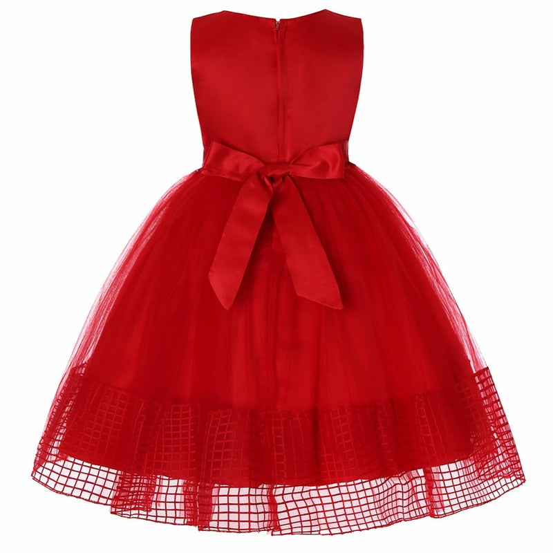 Baby Girl Princess Ball Gown Dress Flower Lace Children Bridemaid For Wedding Formal Party Prom Dresses Children Clothing 2-15 Y