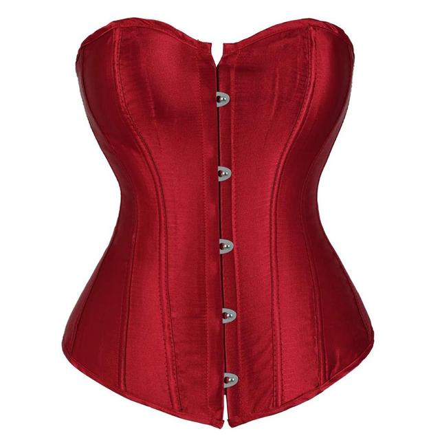 Corset Top Bustiers Overbust Satin Sexy Corsets Victoriens Corselet Brocart Vintage Style Femmes Rose Vert