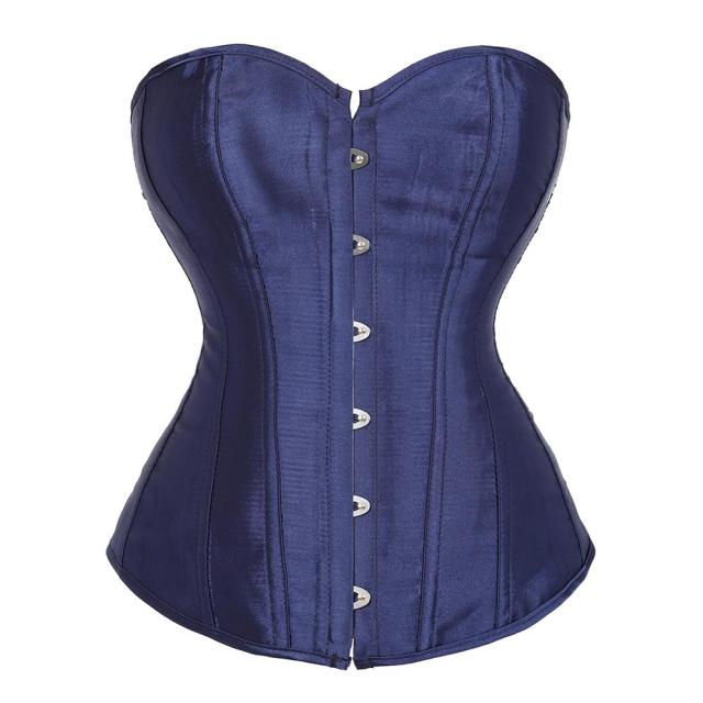 Corset Top Bustiers Overbust Satin Sexy Corsets Victoriens Corselet Brocart Vintage Style Femmes Rose Vert