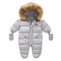 Thick Warm Infant Baby Jumpsuit Hooded Inside Fleece Boy Girl Winter Autumn Overalls Children Outerwear Kids Snowsuit