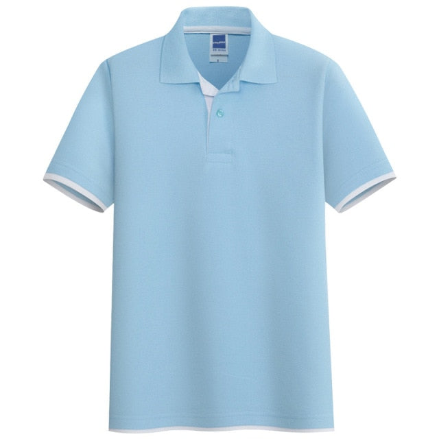 Summer Men Casual Polo Shirts Tops Trendy Men's Solid Color Polo Shirt Comfortable Slim Lapel Polo Shirt Male