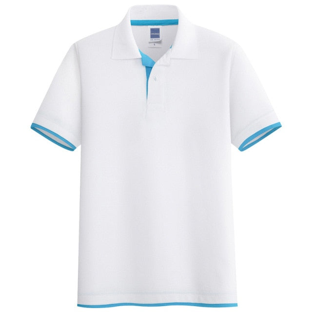 Summer Men Casual Polo Shirts Tops Trendy Men's Solid Color Polo Shirt Comfortable Slim Lapel Polo Shirt Male