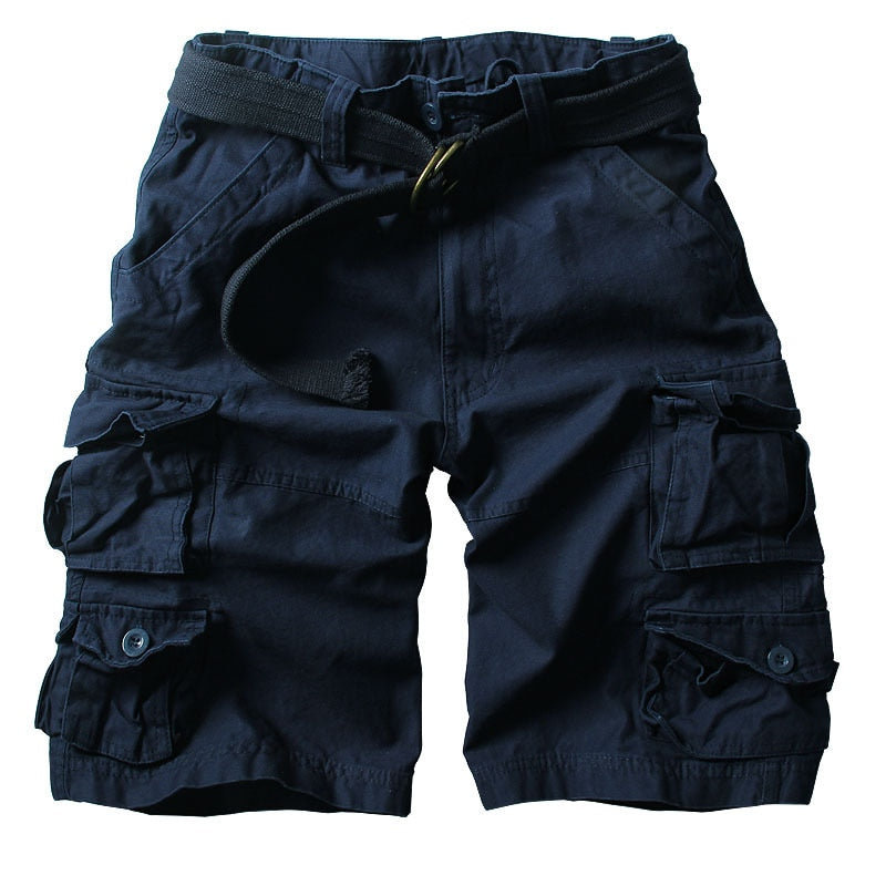 Été chaud de haute qualité hommes Cargo Shorts multi-poches coton hommes pantalons courts entraînement Bermuda (ceinture gratuite)