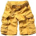 Summer Hot High Quality Mens Cargo Shorts Multi-pocket Cotton Men Short Pants Workout Bermuda Shorts ( Free Belt )