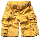 Summer Hot High Quality Mens Cargo Shorts Multi-pocket Cotton Men Short Pants Workout Bermuda Shorts ( Free Belt )