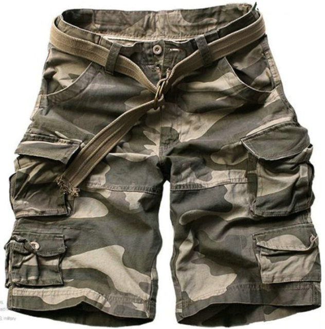 Été chaud de haute qualité hommes Cargo Shorts multi-poches coton hommes pantalons courts entraînement Bermuda (ceinture gratuite)