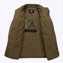 Military Jacket Men Spring Autumn Cotton Multi-pockets Quality Outwear Casual Mid-Long Coats Male