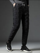 Épaissir pantalons de survêtement hiver hommes Plus velours rembourré pantalon mince grande taille chaud pantalon solide tendance sport Jogges vêtements