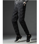 Épaissir pantalons de survêtement hiver hommes Plus velours rembourré pantalon mince grande taille chaud pantalon solide tendance sport Jogges vêtements