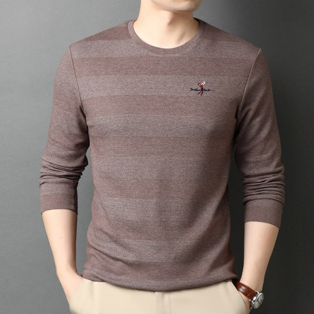Men Slim Fit Long Sleeve t Shirt O Neck Long Sleeve Mens Tops Casual Mens Clothes