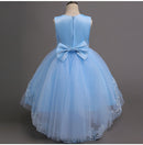 Girls Dress Summer Blue Dresses Girl Lace Sleeveness Princess Costume Girls Costume Party Dresses Kids Clothes