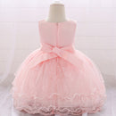 Embroidery Baby Girl Dress for Infant 6-24 Month Baby Girls First Year Birthday Dresses Beaded Flower Sleeveless Princes