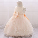 Embroidery Baby Girl Dress for Infant 6-24 Month Baby Girls First Year Birthday Dresses Beaded Flower Sleeveless Princes