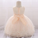 Embroidery Baby Girl Dress for Infant 6-24 Month Baby Girls First Year Birthday Dresses Beaded Flower Sleeveless Princes