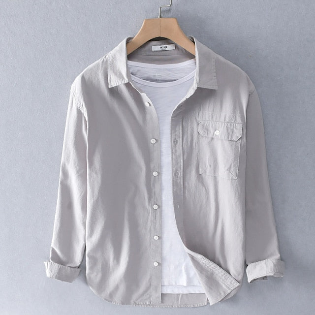 Chemises décontractées pour hommes, simple boutonnage, Slim, jaune uni, manches longues, vêtements