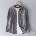 Chemises décontractées pour hommes, simple boutonnage, Slim, jaune uni, manches longues, vêtements